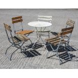 A set of four folding garden chairs,