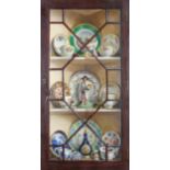 Constance Cooper, Tromphe l'Oeil of a porcelain display cupboard, oil on canvas,