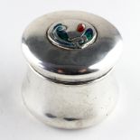A Liberty & Co silver and enamel "Cymric" inkwell designed by Archibald Knox,