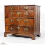 An early 18th century walnut chest of drawers,