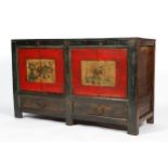 A Chinese painted wooden cabinet, 20th century,