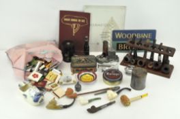 A collection of smoking related items,