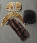 A group of fur items,