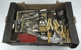 A large selection of silver plated flatware