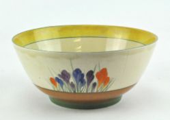 A Clarice Cliff Bizarre Crocus Pattern Bowl