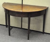 A 19th century mahogany demi-lune gate leg table,