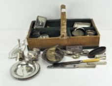 Assorted items, to including a silver plated fish server,