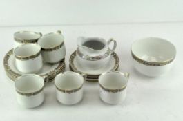 A J & G Meakin part tea set comprising 6 cups, saucers and side plates, milk and sugar.