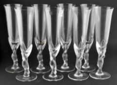 A set of eight French wine glasses,