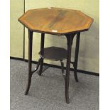 An Edwardian mahogany occasional table of octagonal form, inlaid detailing to the borders,