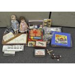 A large collection of assorted toys, to include dolls, jigsaws, Airfix model plane kit,