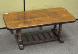 A modern heavy Oak coffee table,