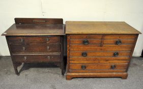 Two oak chest of drawers,