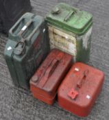 Jerry can and three other fuel cans