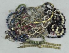 A selection of costume jewellery,