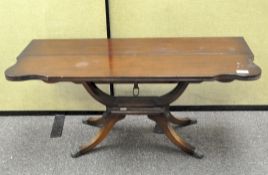 A mahogany drop leaf sofa table,