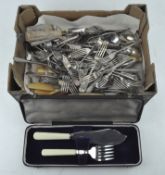 A selection of silver plated flatware,