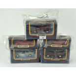 Two boxed Matchbox Super Kings Ferrari F40 models and three other boxed examples (5)