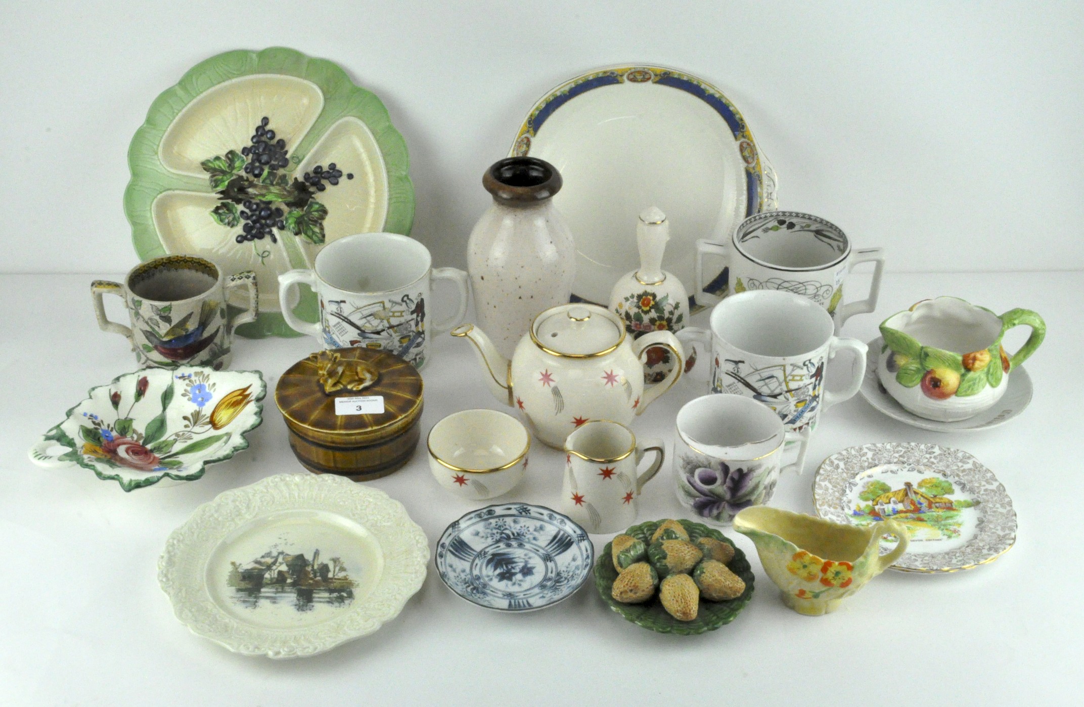 A large selection of ceramics to include a Pallissy strawberry dish (12cm) ,