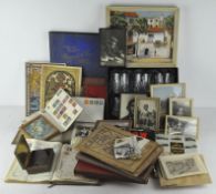 A collection of various collectable's including cigarette cards, photograph frames, stamp album,