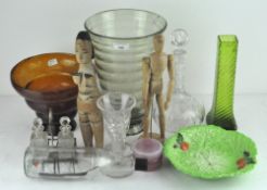 A selection of glassware and ceramics, to include a ship in a glass bottle,