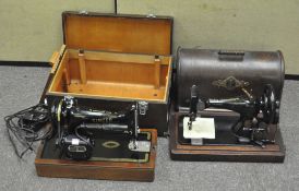 Two Singer sewing machines including a 99k and another,