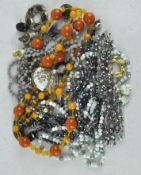 A selection of vintage costume jewellery,