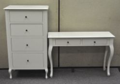 A Laura Ashley chest of drawers, four high of graduating form, 124cm high,