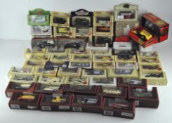 A collection of boxed Lledo "Days Gone" and Matchbox "Models of Yesteryear" model vehicles.