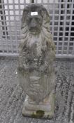 A reconstituted stone armorial garden lion statue,