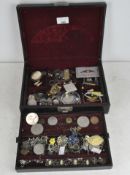 A collection of assorted jewellery, to include odd 9ct gold earrings,