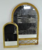 Two vintage wall mirrors, the smaller in gilt frame,