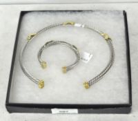 A plated 'rope twist' necklace collar and bangle,