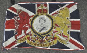 A Queen Elizabeth II Coronation Union Flag, circa 1953, British made,