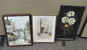 A group of paintings, including: H. Roge, oil on canvas,