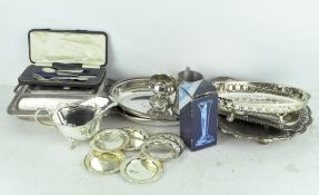 A collection of assorted silver plated wares, to include tureens, Ianthe posy vase,