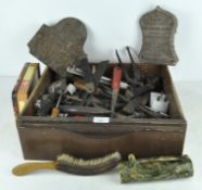 A collection of tools, including planer,