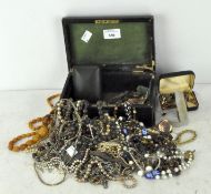 A large assortment of vintage costume jewellery, to include chains, bead necklaces and much more,