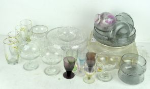 A collection of glassware, to include drinking glasses,