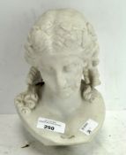 A Parian style pottery bust of a classical lady,