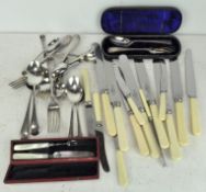 A Victorian cased silver set of Christening cutlery, comprising fork and spoon,
