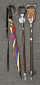 A silver mounted walking cane,