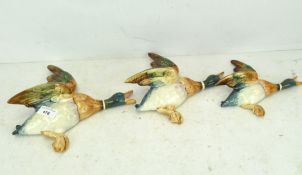 A set of three Beswick ducks, printed and impressed marks, in graduated sizes,