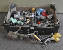 A collection of vintage kitchenalia, mainly mincers,