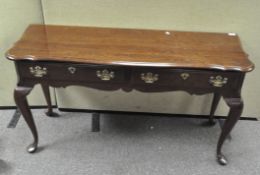 A reproduction hall table, with two drawers to the front,