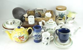 A large collection of assorted ceramics and other collectables, including a teapot, pots,