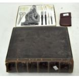 A 19th century leather bound family Bible, together with a Regent microscope,