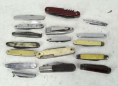 A collection of pocket knives,
