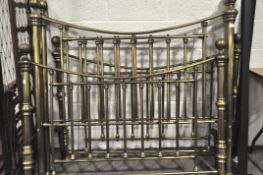 A metal double bed frame,