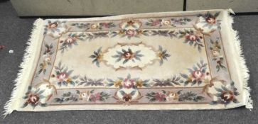 A vintage rug with floral decoration,
